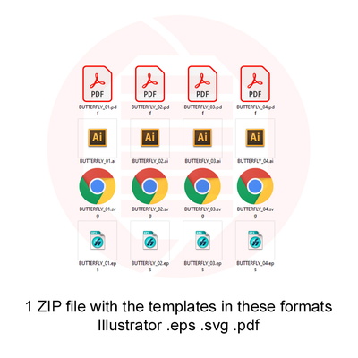 Laser cut Butterfly set decor Glwoforge SVG template DIY - Daniel San - 008