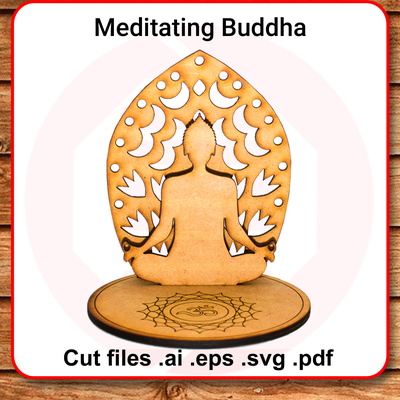 雷射切割 svg 佛東方家居裝飾模板 diy 工藝品