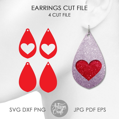 條形耳環 |心形耳環 svg - Artisan Craft - 001