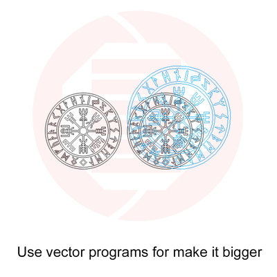 雷射切割 vegvisir 維京指南針 svg 符號 diy 工藝品 - Daniel San - 003