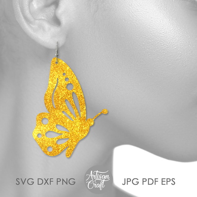 蝴蝶耳環激光切割文件顯示蝴蝶翅膀 - Artisan Craft - 003