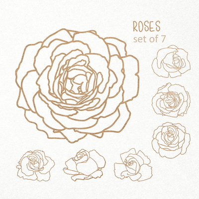 玫瑰花。復古玫瑰。花束。 svg dxf png 文件 - CraftyKittyArt - 001