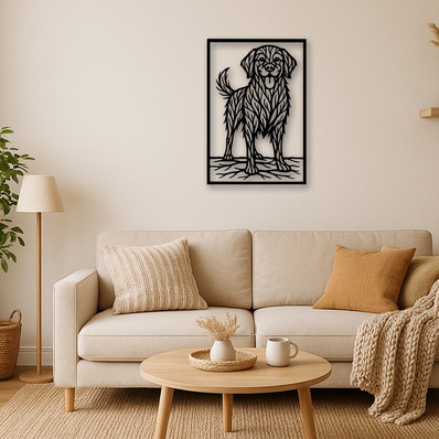 黃金獵犬雷射 svg，可愛的狗雷射切割設計 - HappyDesignStudio - 002