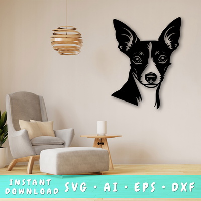 Rat Terrier Laser SVG Cut File, Rat Terrier Glowforge File - HappyDesignStudio - 001