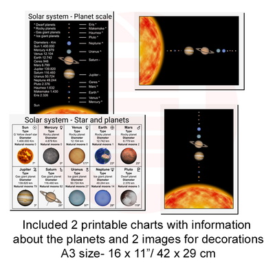 Laser cut SVG template Solar System puzzle school supplies - Daniel San - 007