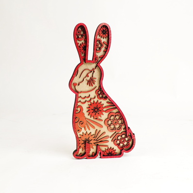 Rabbit shape layered wall & table decoration