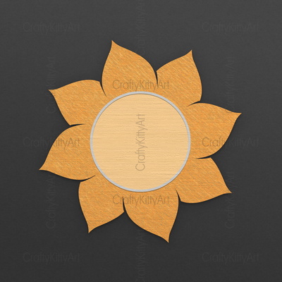 Sunflower Floral Sun Flower frame, 3D layered SVG DXF PNG - CraftyKittyArt - 001