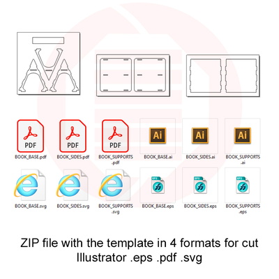 雷射切割 svg 向量模板 書架支架 diy 工藝品 - Daniel San - 004