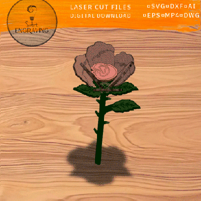 玫瑰情人節禮物雷射切割文件 - SiArt - 002