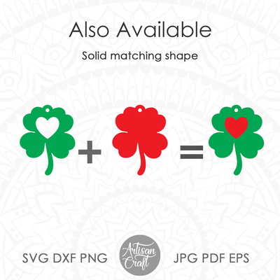 Four Leaf Clover Earrings SVG, St Patrick's Day Earrings - Artisan Craft - 002