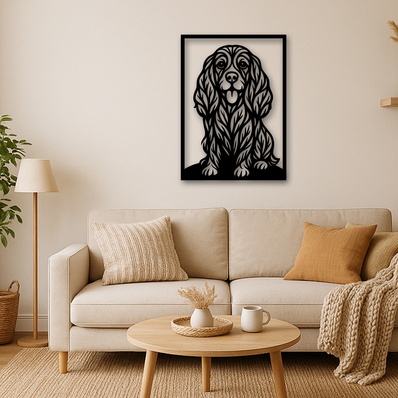 可卡犬雷射 svg、可愛狗狗雷射切割、寵物愛好者 svg - HappyDesignStudio - 002