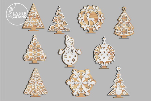 Christmas Decorative Stand Set of 11 Christmas Decorative Stand Set of 11 - LaserCutano - 002
